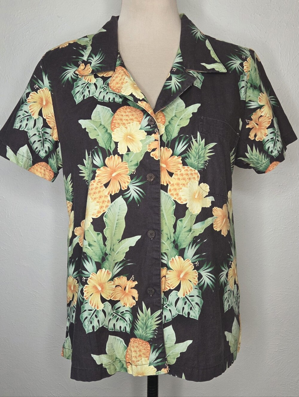 Vintage 90s Joe Kealoha's Reyn Spooner Pineapple Hawaiian Aloha Shirt Medium